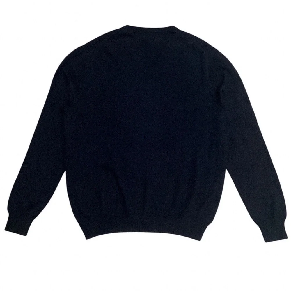 J.Crew Italian Cashmere V-Neck Sweater Navy Blue Preppy Luxury Classic Men's XL
